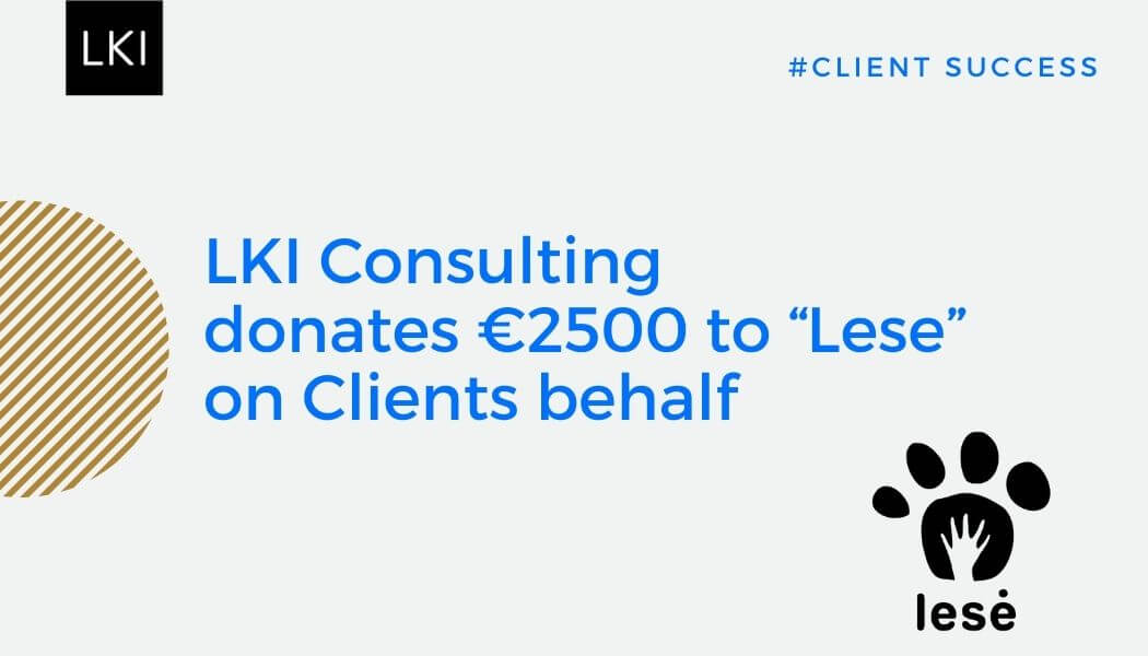 LKI Consulting donates €2500 to “Lese” on Clients behalf
