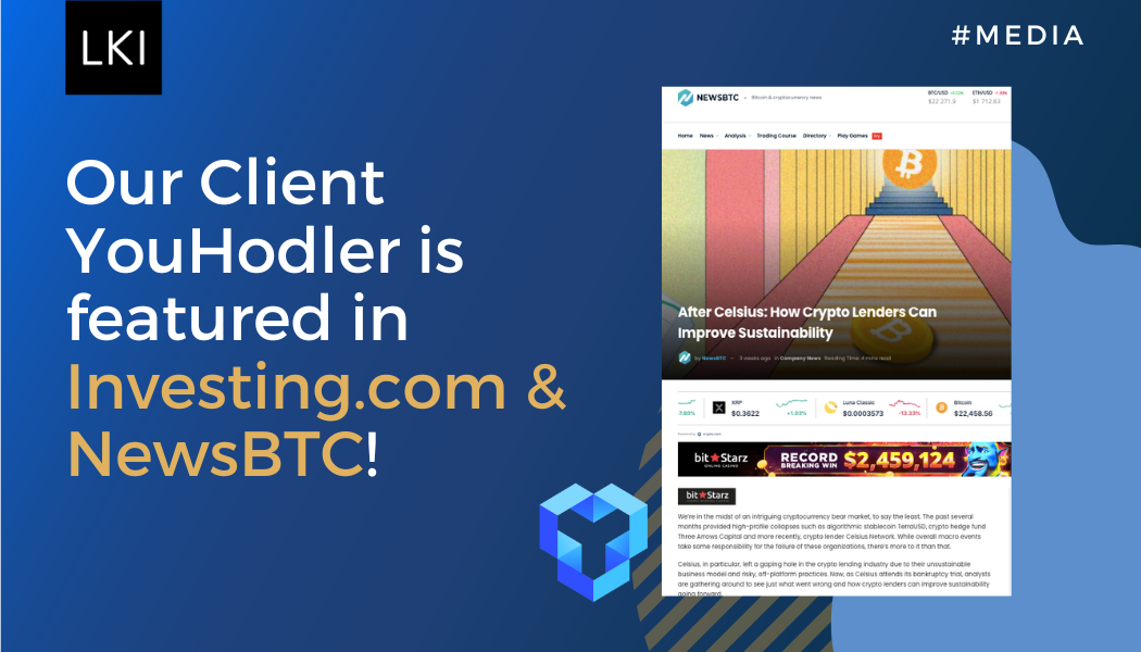 Our Client YouHodler is featured in Investing.com & NewsBTC