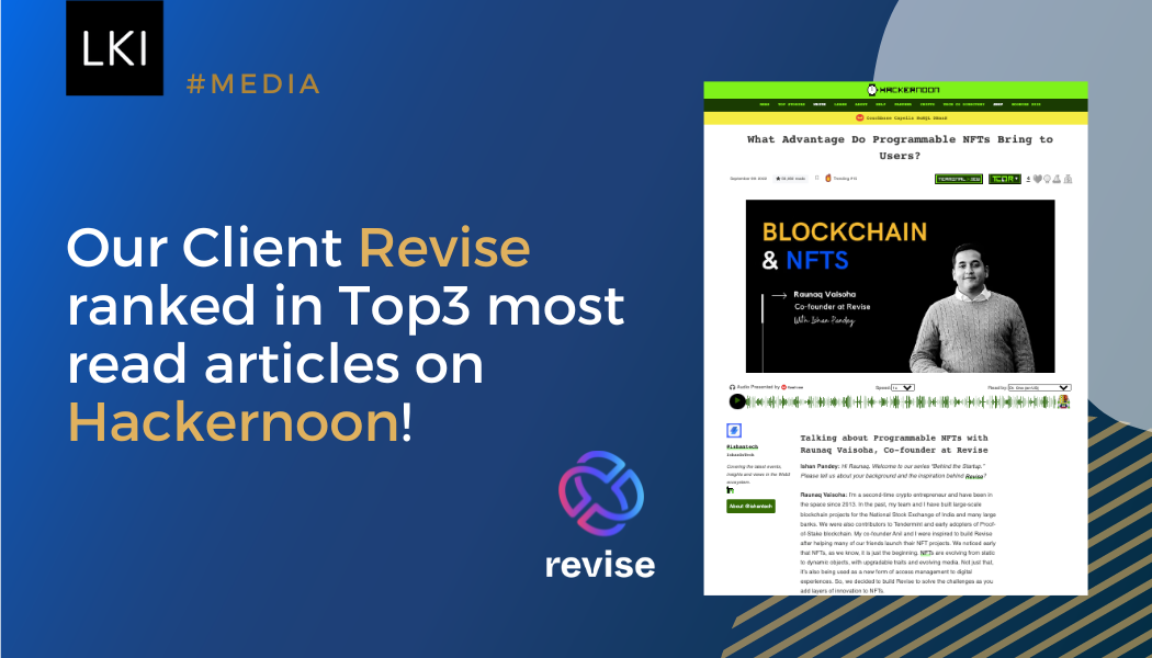 Our Client Revise ranked in  Top3 most read articles on Hackernoon