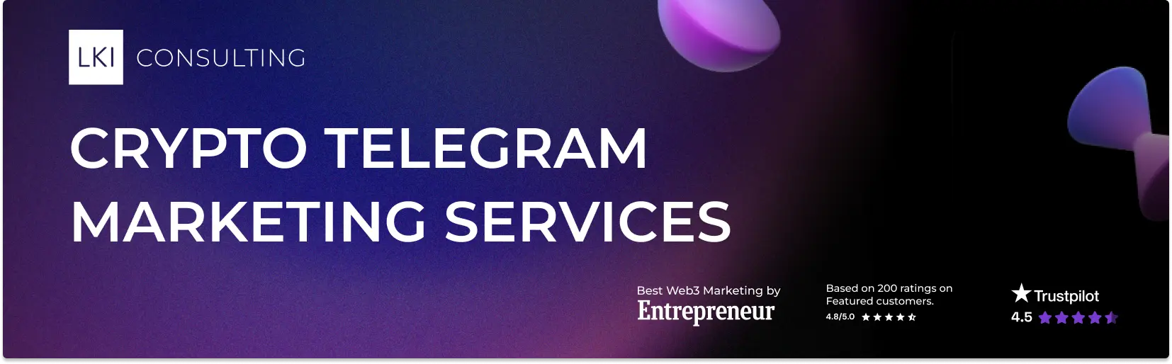 LKI Consulting | Crypto telegram marketing services banner