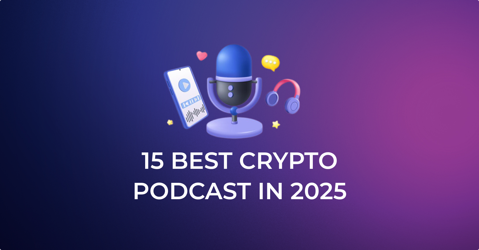 Poster for article on best crypto podcasts in 2025